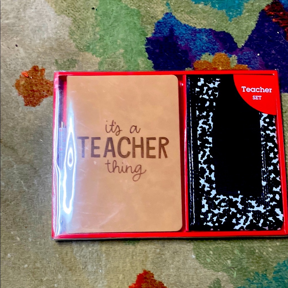 New in package Teacher Set with journal, pen, and tote bag
